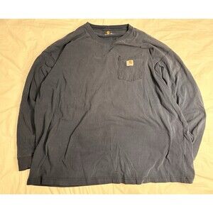 Carhartt Long Sleeve Working Men's Shirt Gray/Blue Size 3XL (XXXL) 100% Cotton